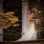 Rococo Gardens couple kissing Gloucester Photographer Wedding Photograph