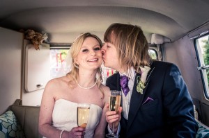 Hardwicke Church Wedding, SPilt screen Campervan